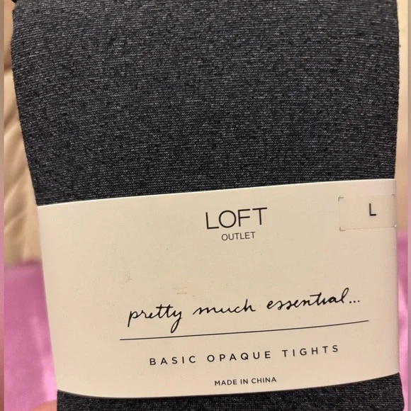 LOFT Outlet Charcoal Basic Opaque Tights - Picture 2 of 6